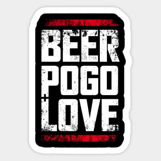 beer, pogo & love black dirt Sticker